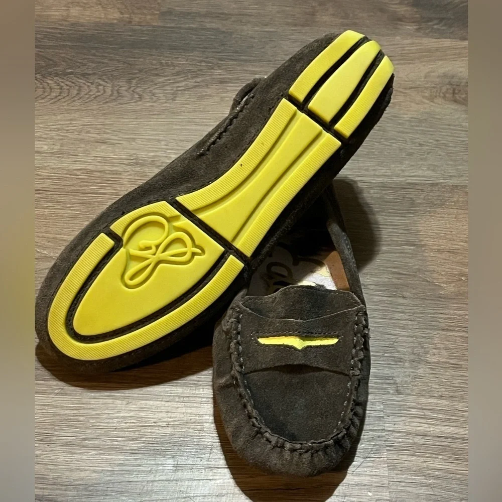 Sam Edelman Brown Loafers with Yellow/Green Accent Size 8 1/2M